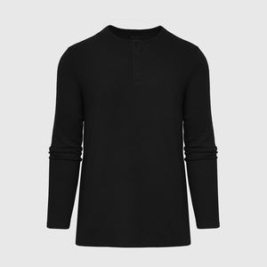 Long Sleeve Waffle Henley